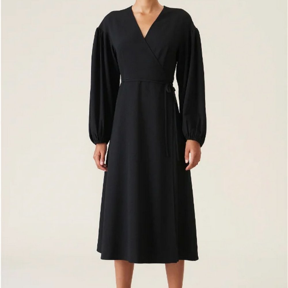 GANNI Heavy Crepe Wrap Dress